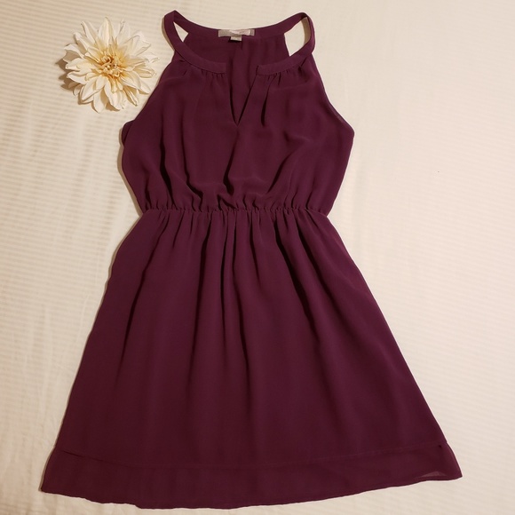 Forever 21 Dresses & Skirts - Love 21 > Burgundy Sleeveless Silt Neck Dress EUC